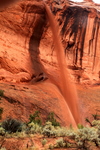 A waterfall appears out of nowhere after a big thunderstorm in Capitol Reef National Park