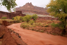 The Castle, seen during a flash flood of the Fremont river in Capitol Reef National Park