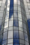 Clouds and sky reflecting on European Parliament windows, Brussels