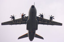The new transport aircraft of the Belgian Air Force (Airbus A400M) was present in the sky of Brussels