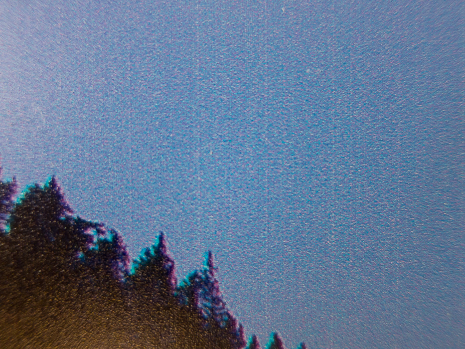 Agrandissement du ciel d'un de mes panorama sur Dibond - de légères bandes sont visibles
